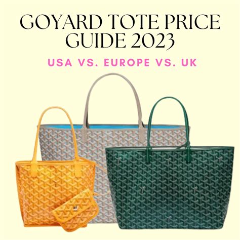 goyard price ranges|goyard 2023 price list.